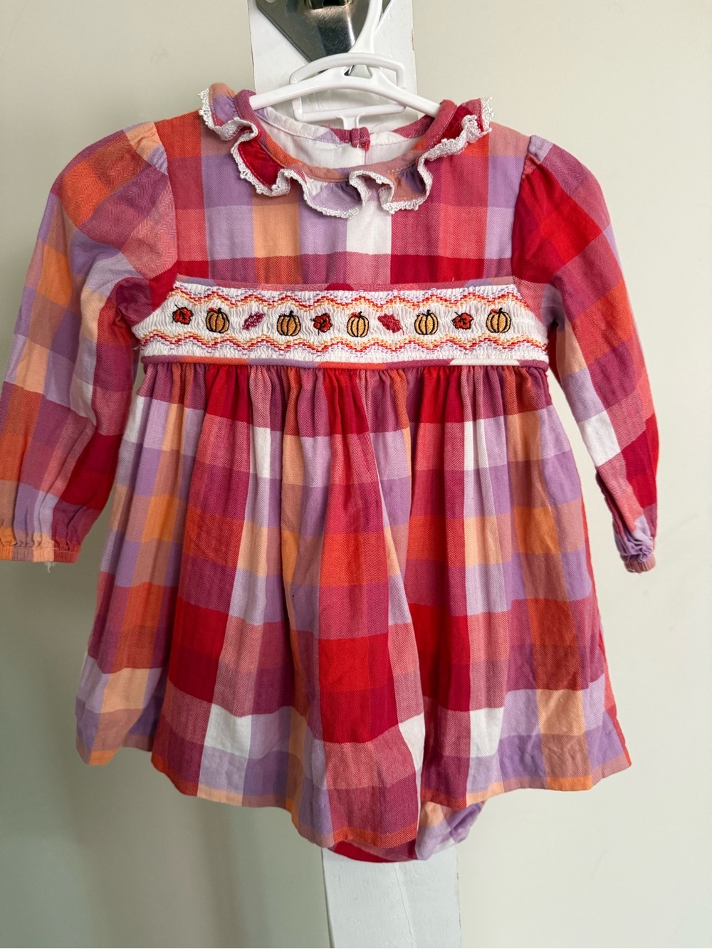 Bonnie Baby Smocked Fall Dress & Diaper Cover